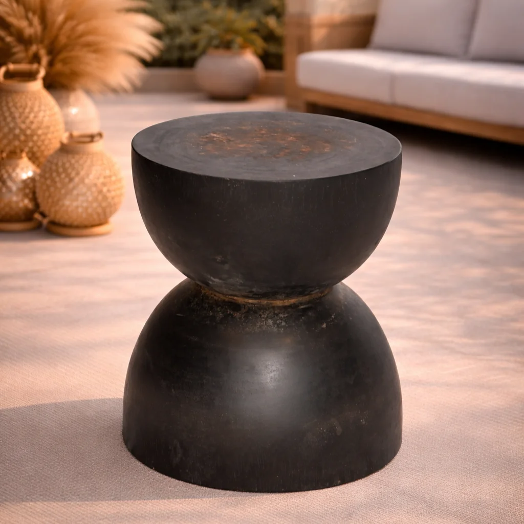Stool DI DF24-93 Black Solid Wood