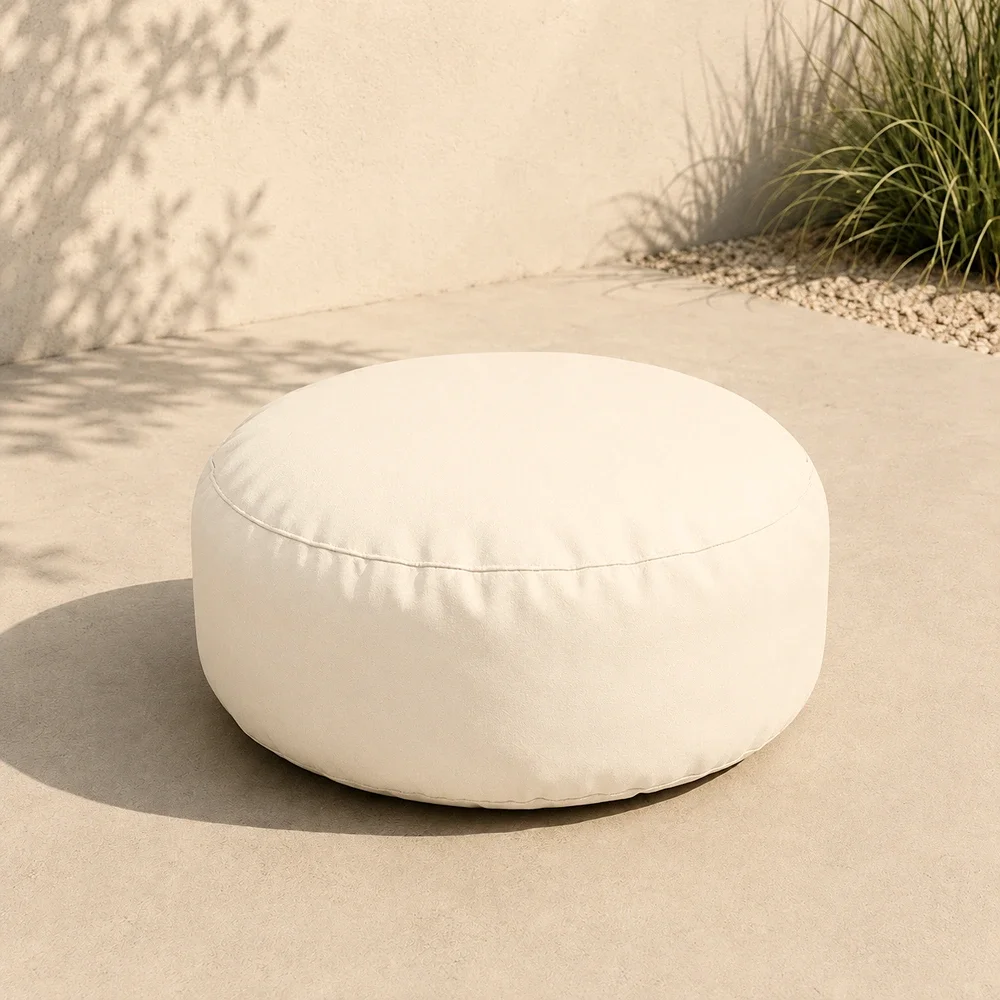 Outdoor Pouf CF Round Off White