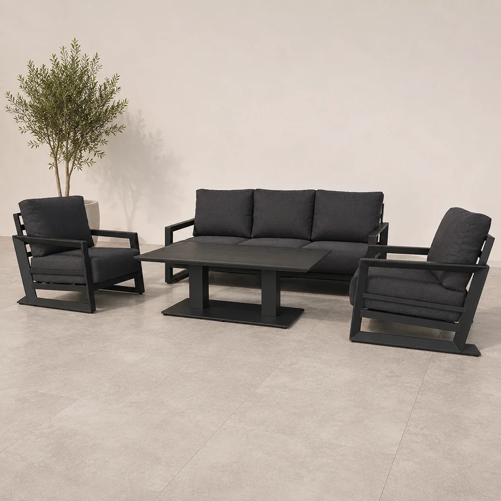 Outdoor Sofa Set FF 8001-5 Black-grey