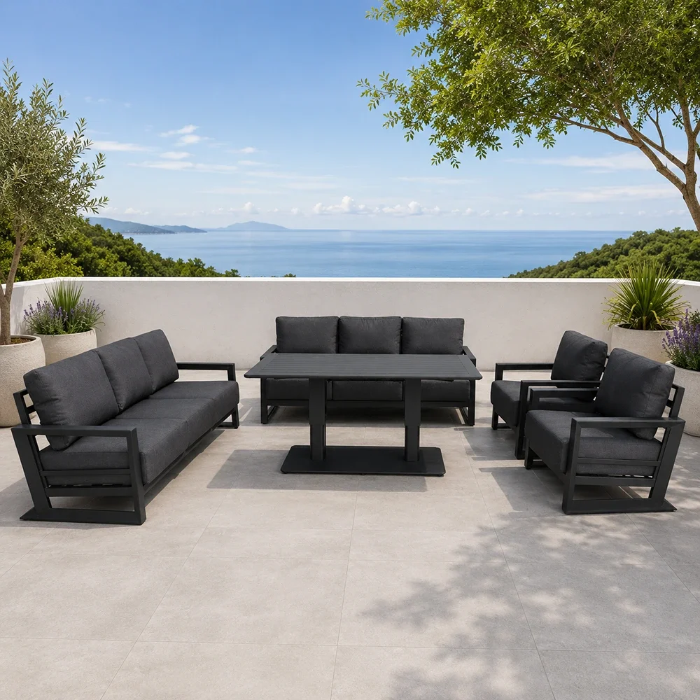 Outdoor Sofa Set FF 8001-8 Black-grey