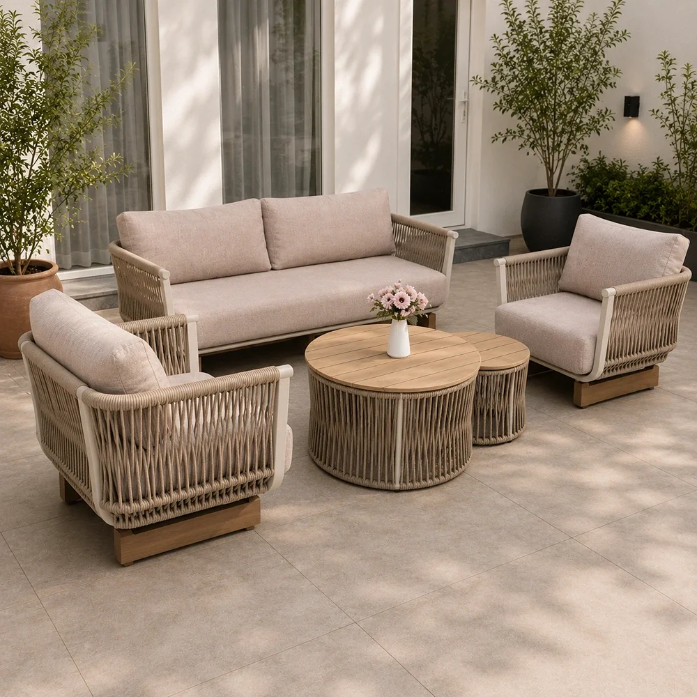 Outdoor Sofa Set FF G25-2704 Beige-Taupe