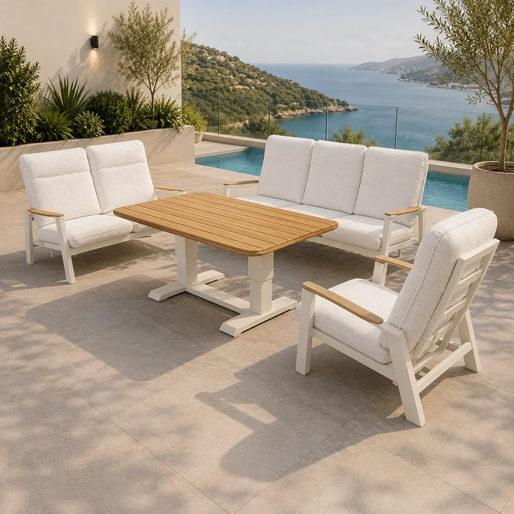 Outdoor Sofa Set FF S28100 Beige-White