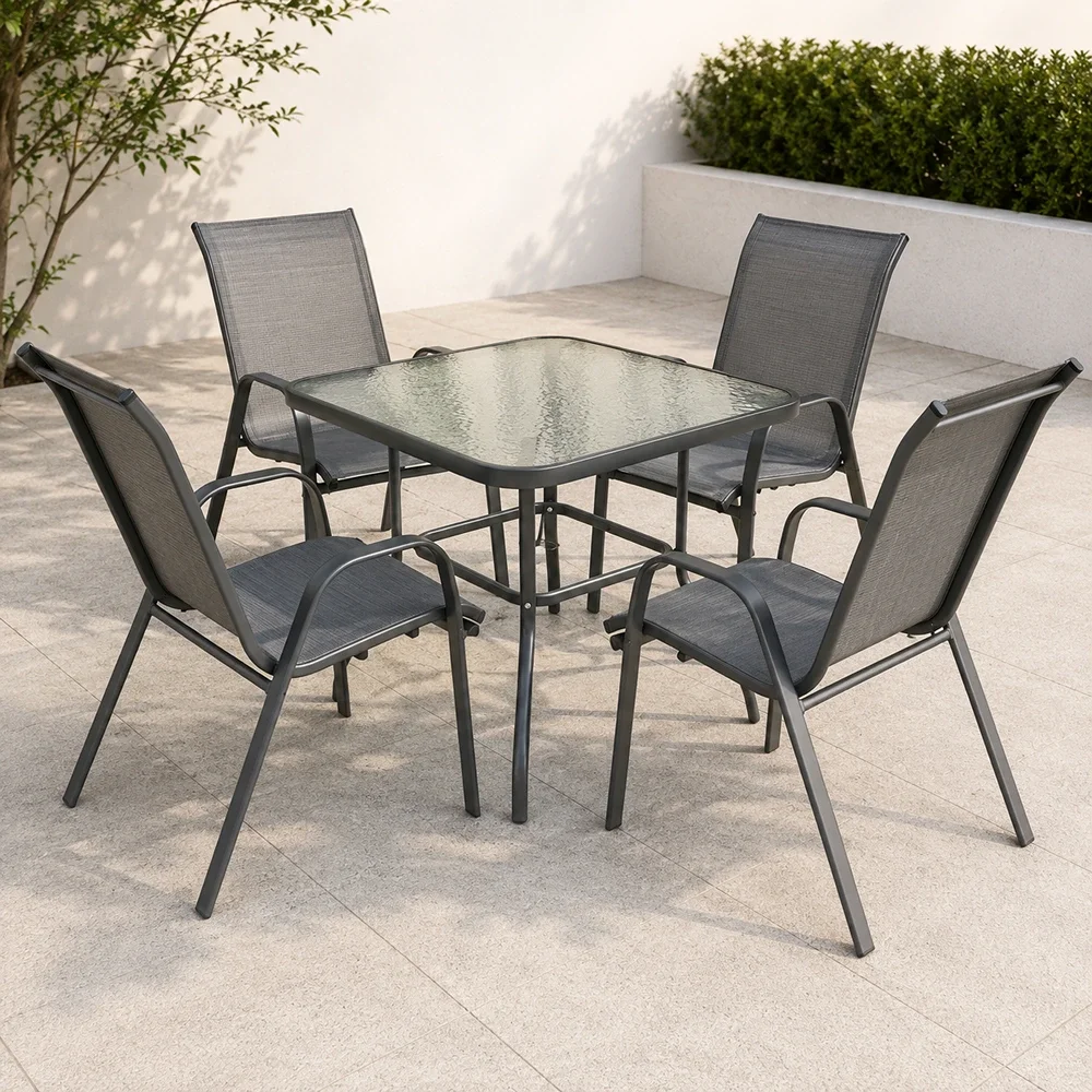 Outdoor Dining Set FF 010/016-Square Dark gray