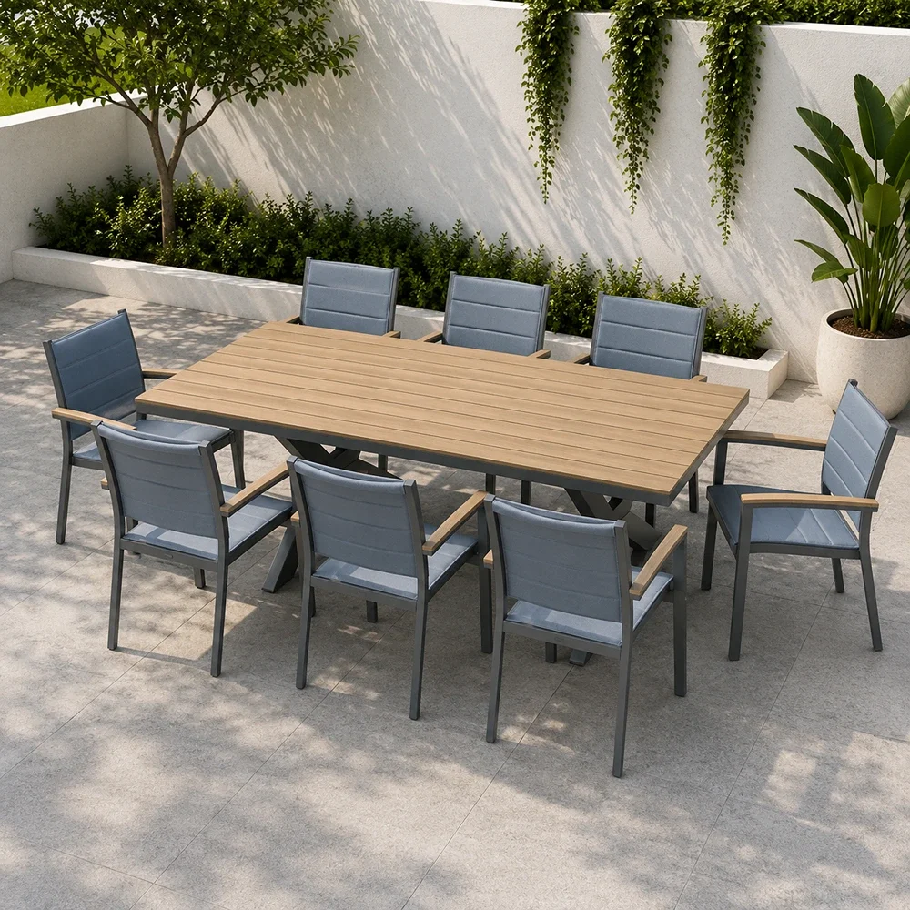 Outdoor Dining Set FF 114/202C-8 Grey