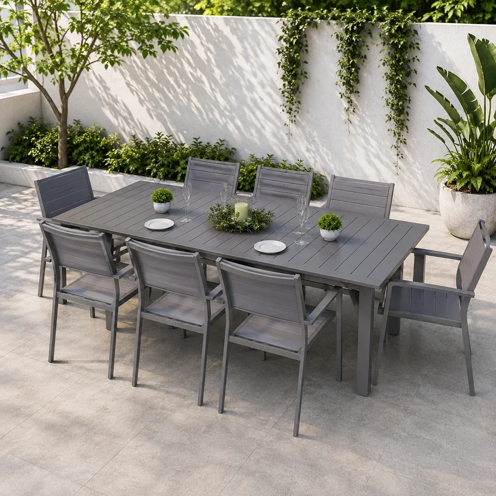 Outdoor Dining Set FF 7436/201-8 dark gray
