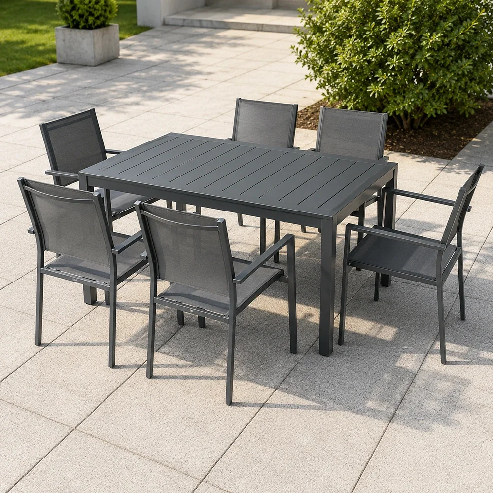 Outdoor Dining Set FF 4509/5017-6 dark gray