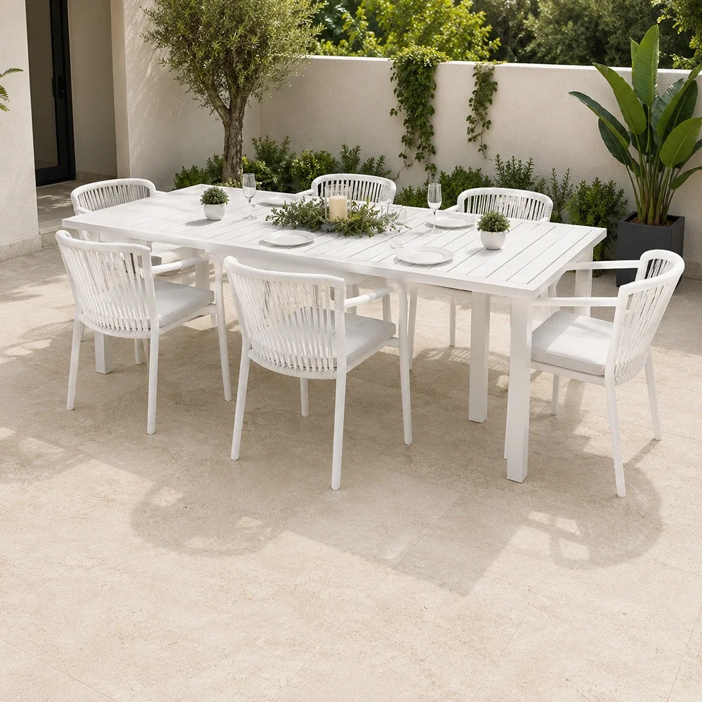 Outdoor Dining Set FF 7436/PP923A-8 White