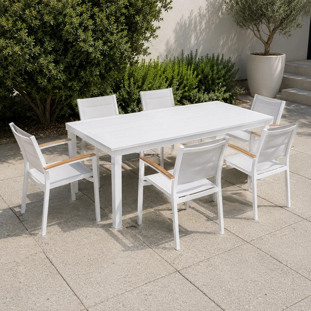 Outdoor Dining Set FF 7488T/202C-6 White