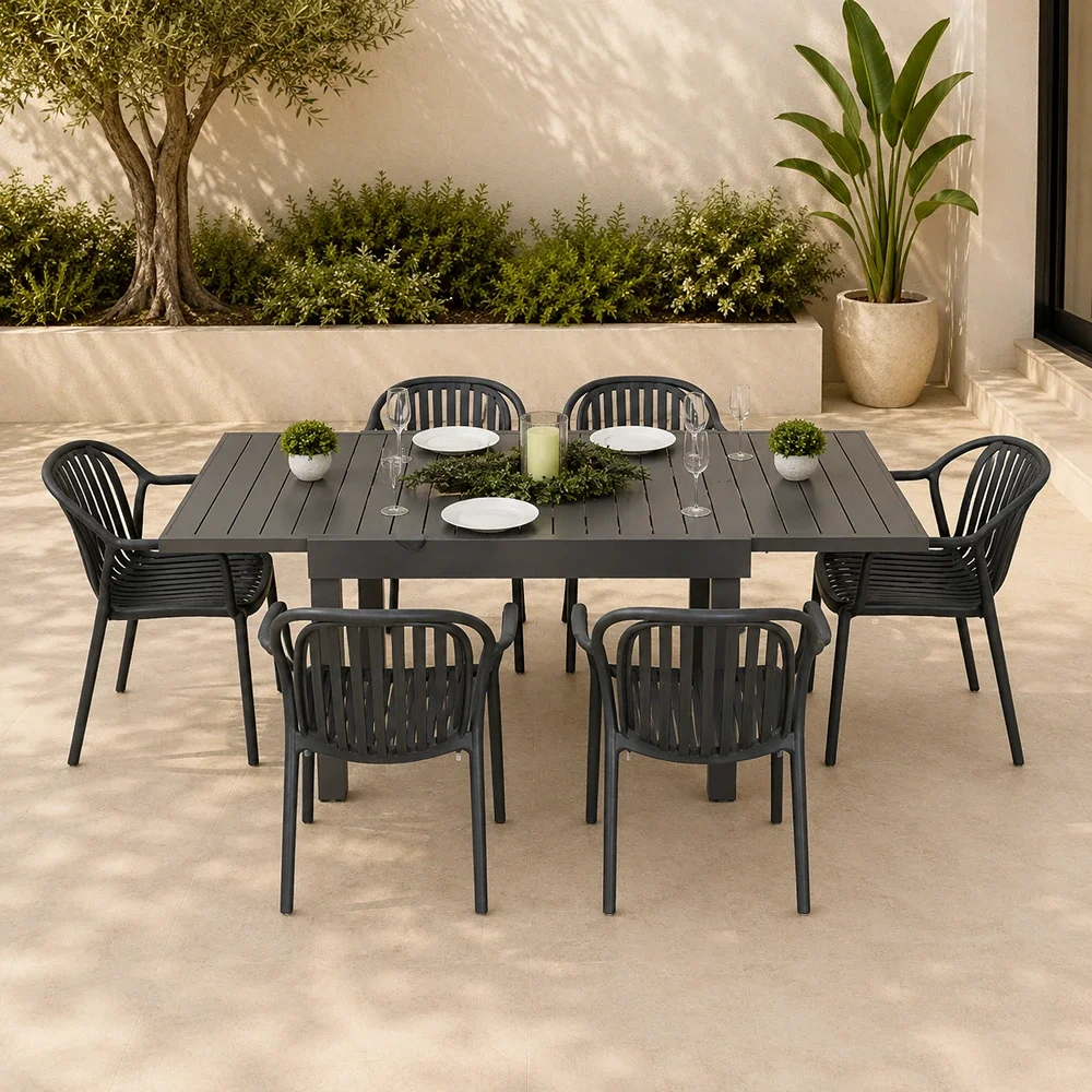 Outdoor Dining Set FF 7488TS/PP879A-6 Grey