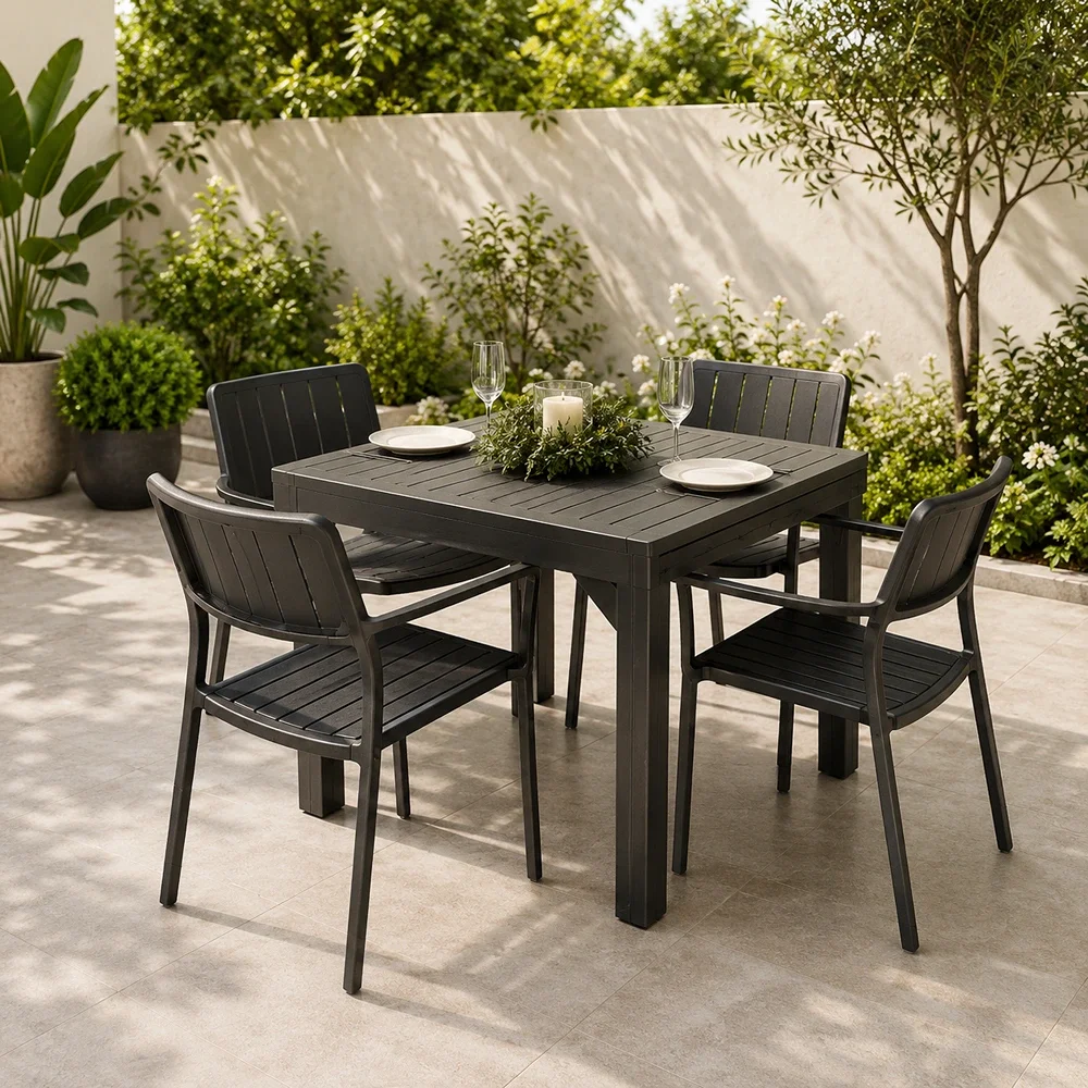 Outdoor Dining Set FF 7488TS/PP921A-4 dark gray