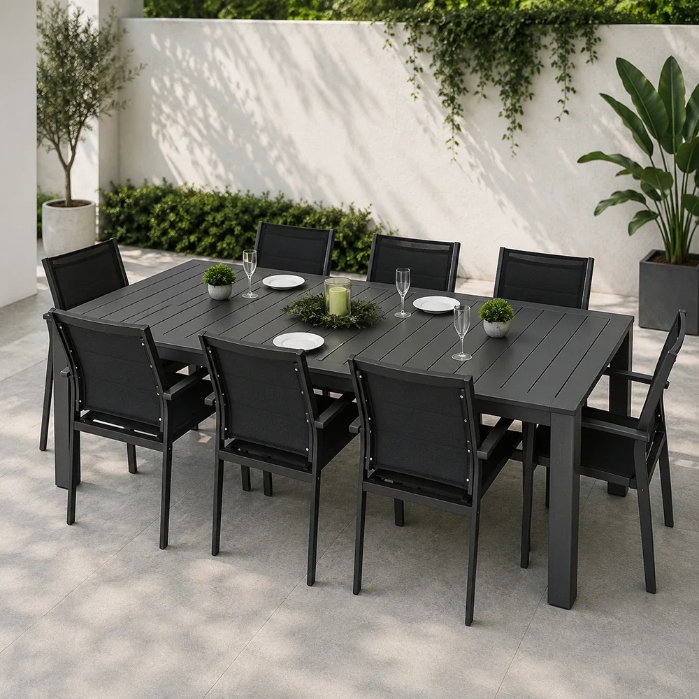Outdoor Dining Set FF 7844T/7480-8 Dark Gray