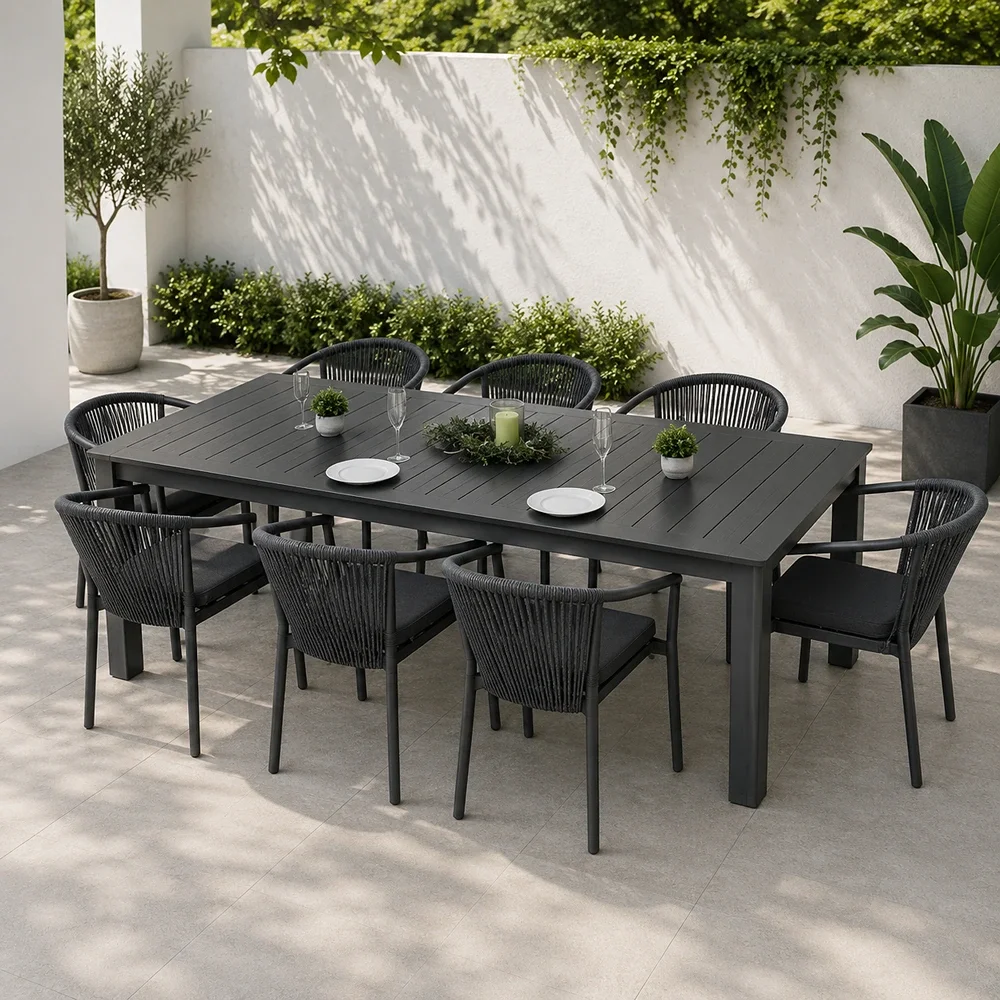 Outdoor Dining Set FF 7844T/V6250-8 Black