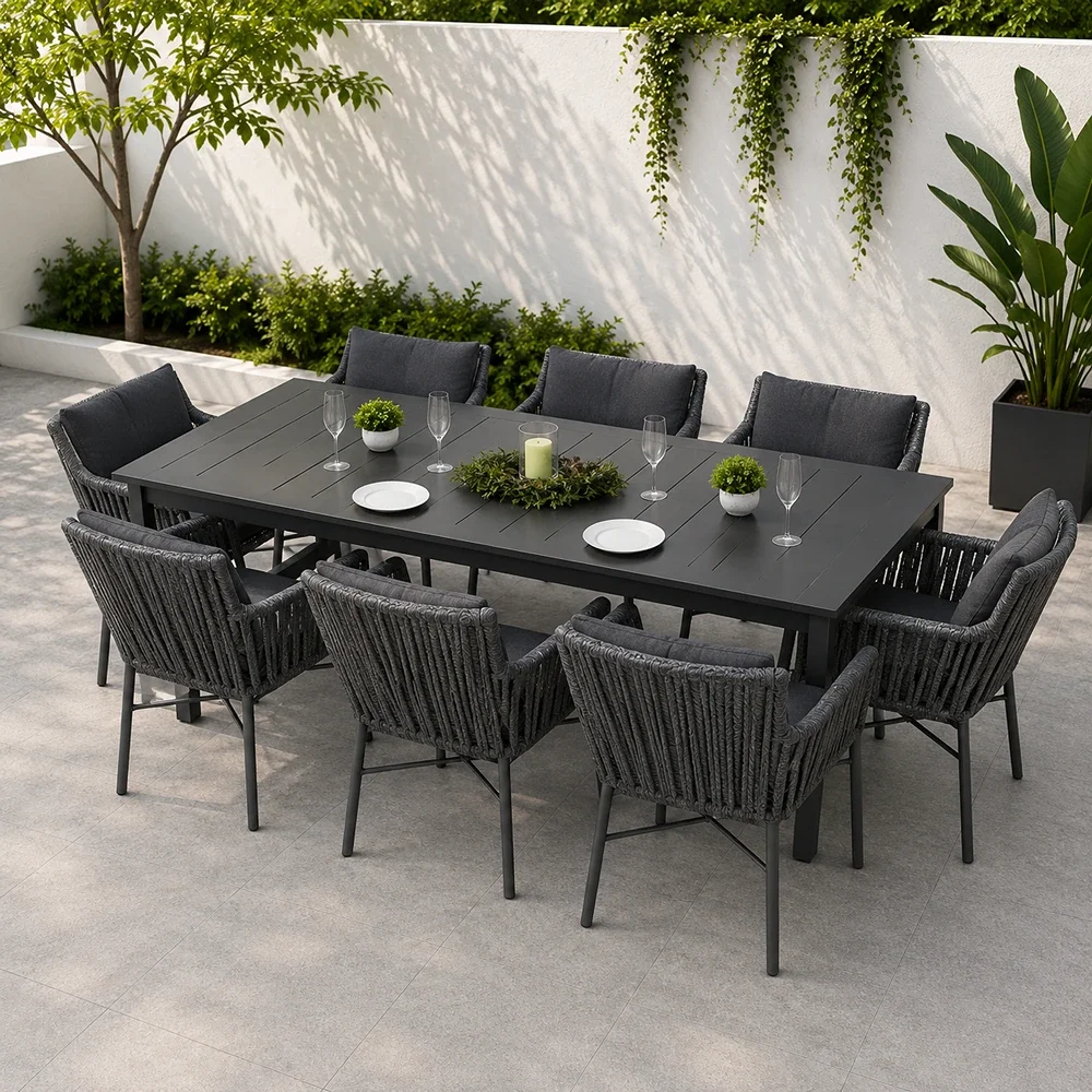 Outdoor Dining Set FF PT5262/V6600-8 dark gray