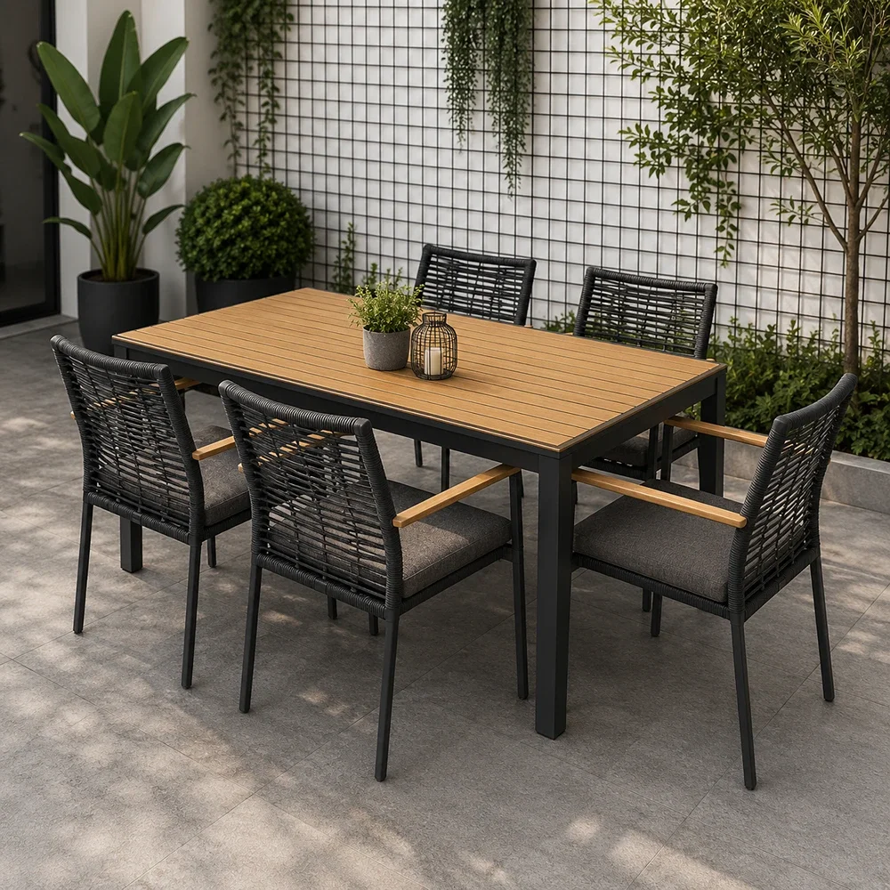 Outdoor Dining Set FF TS086T/TS135C dark gray