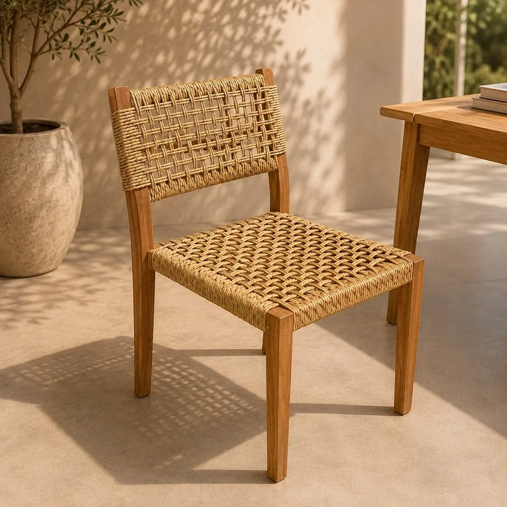 Set of 2 Chairs DI DF26-AMB-65 Teak Wood