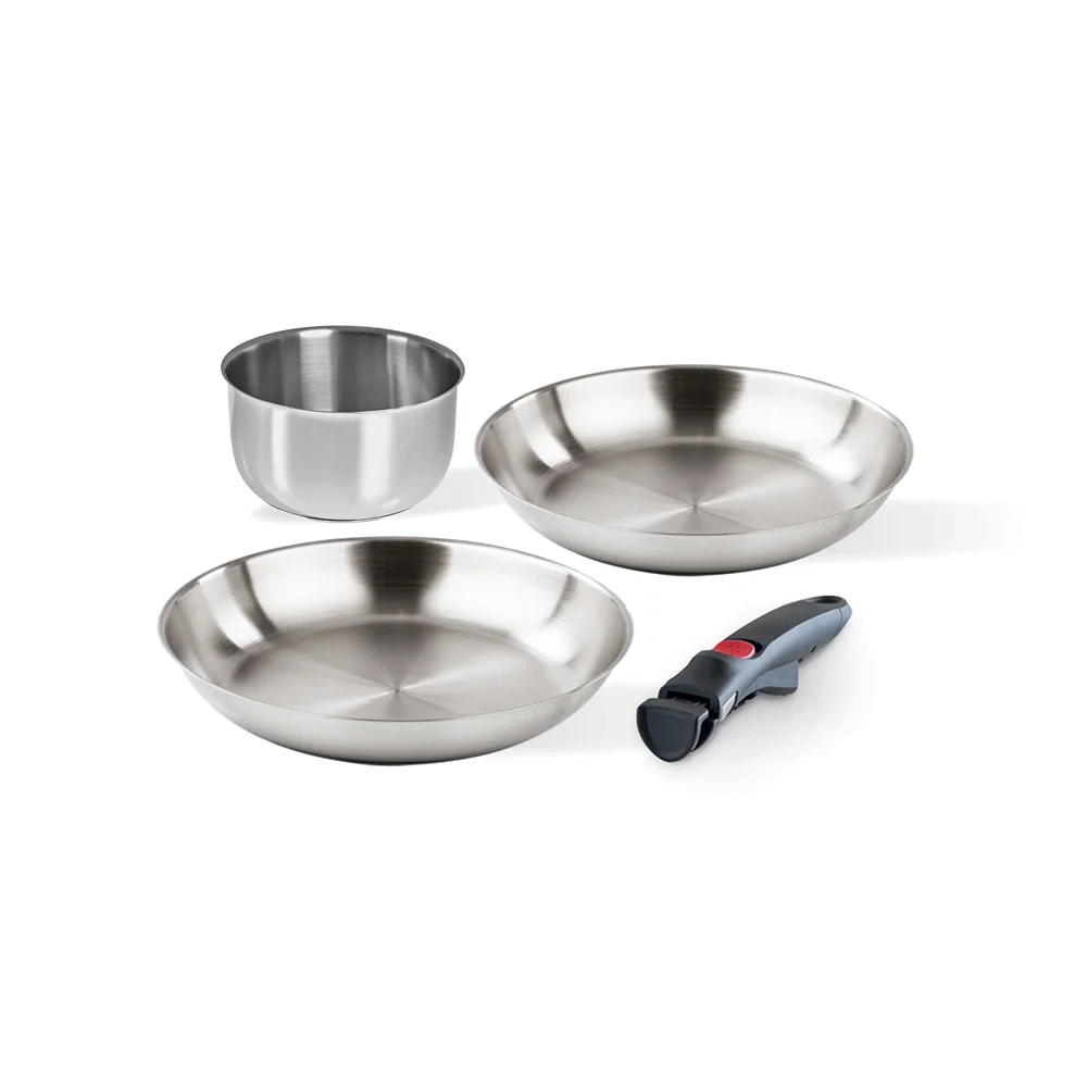 Fry Pan Set Barazzoni Inox Facile 8007267199364