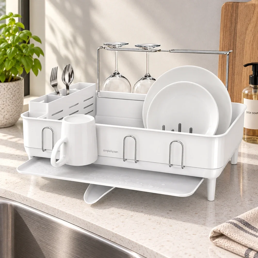 Steel Frame Dishrack Simplehuman White KT1198