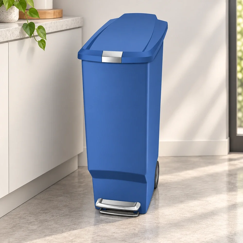 Slim Pedal Bin Simplehuman Plastic Blue CW1382