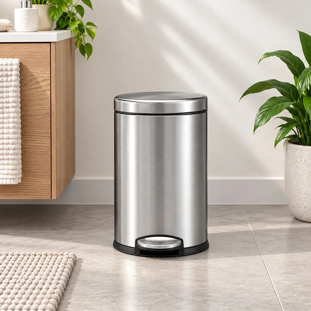 Round Pedal Bin Simplehuman CW1852CB Brushed