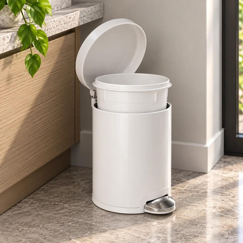 Round Pedal Bin Simplehuman CW1853CB White