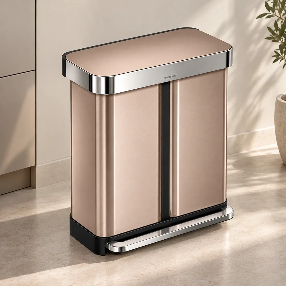 Dual Compartment Bin Simplehuman Rose Gold CW2035