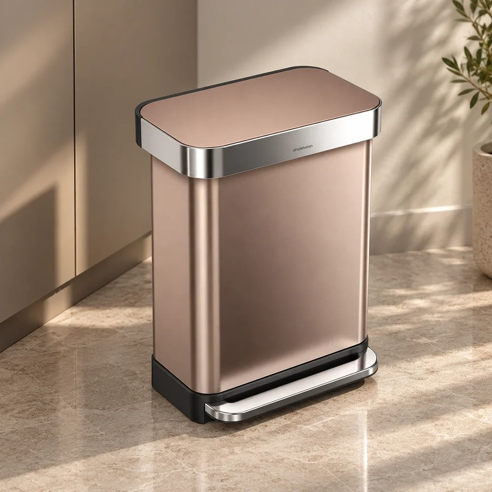 Rectangular Pedal Bin Simplehuman Rose Gold CW2033