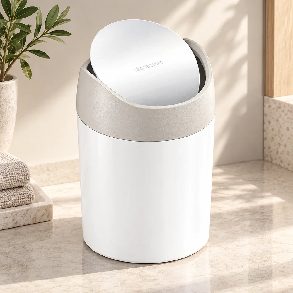 1.5 L Mini Bin Simplehuman White Steel CW2079