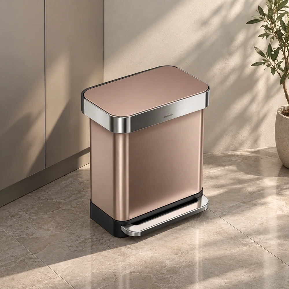 Rectangular Pedal Bin Simplehuman Rose Gold CW2032