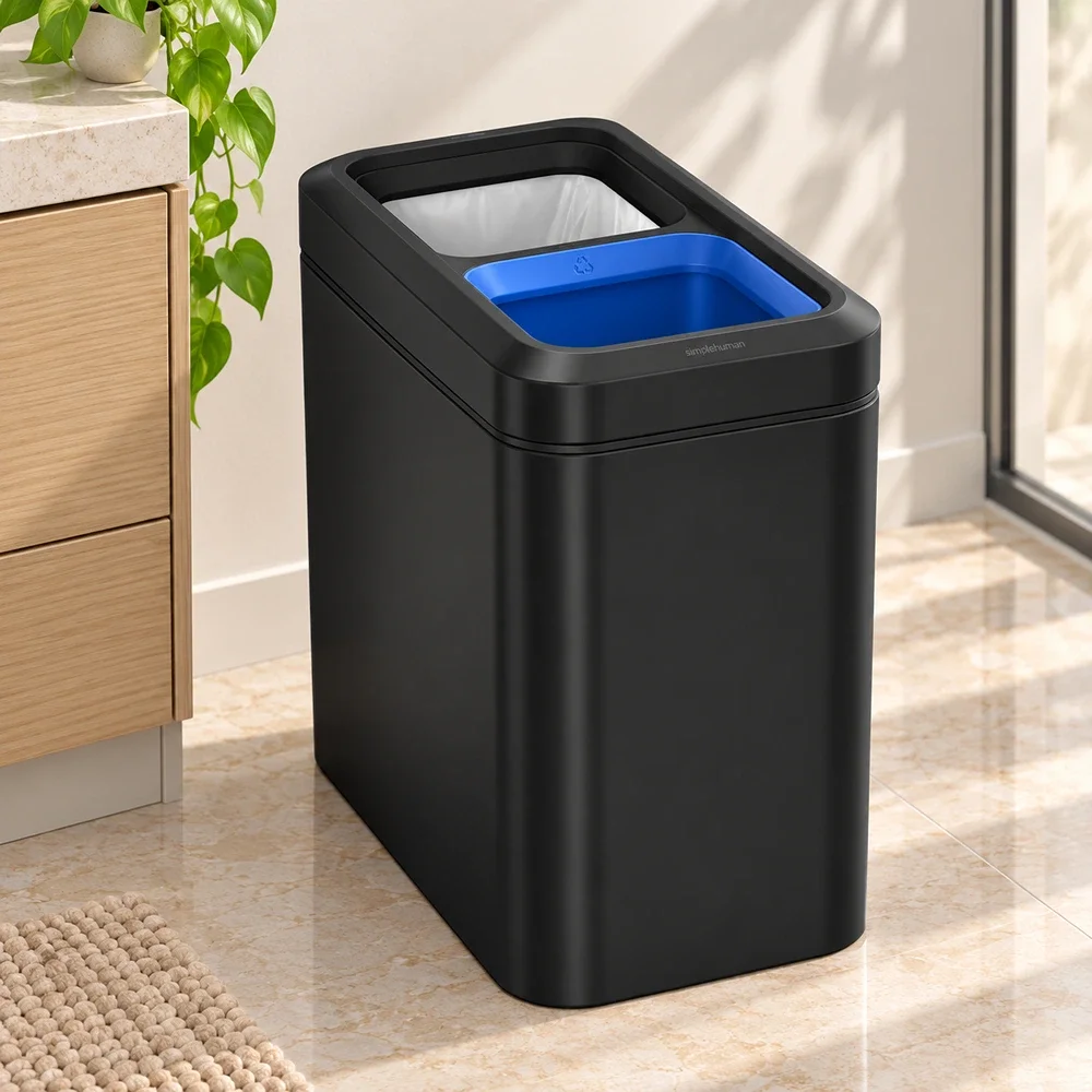 20L Dual Compart Open Bin Simplehuman Matte Black