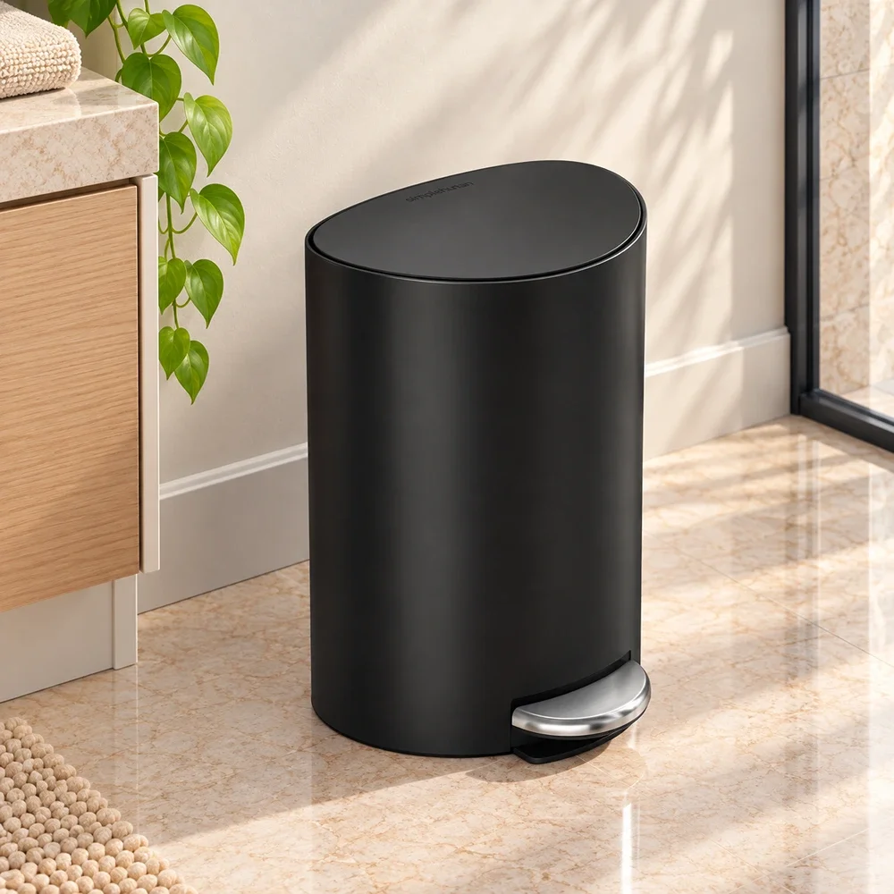 6L Semi Round Pedal Bin Simplehuman Black